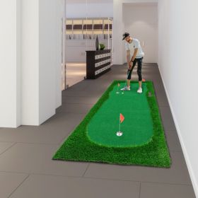 10x5 FT Golf Putting Green, Golf Training Mat With High-quality Turf, 3 Holes, 3 Flags And Cups For Indoor Outdoor (Option: Green)